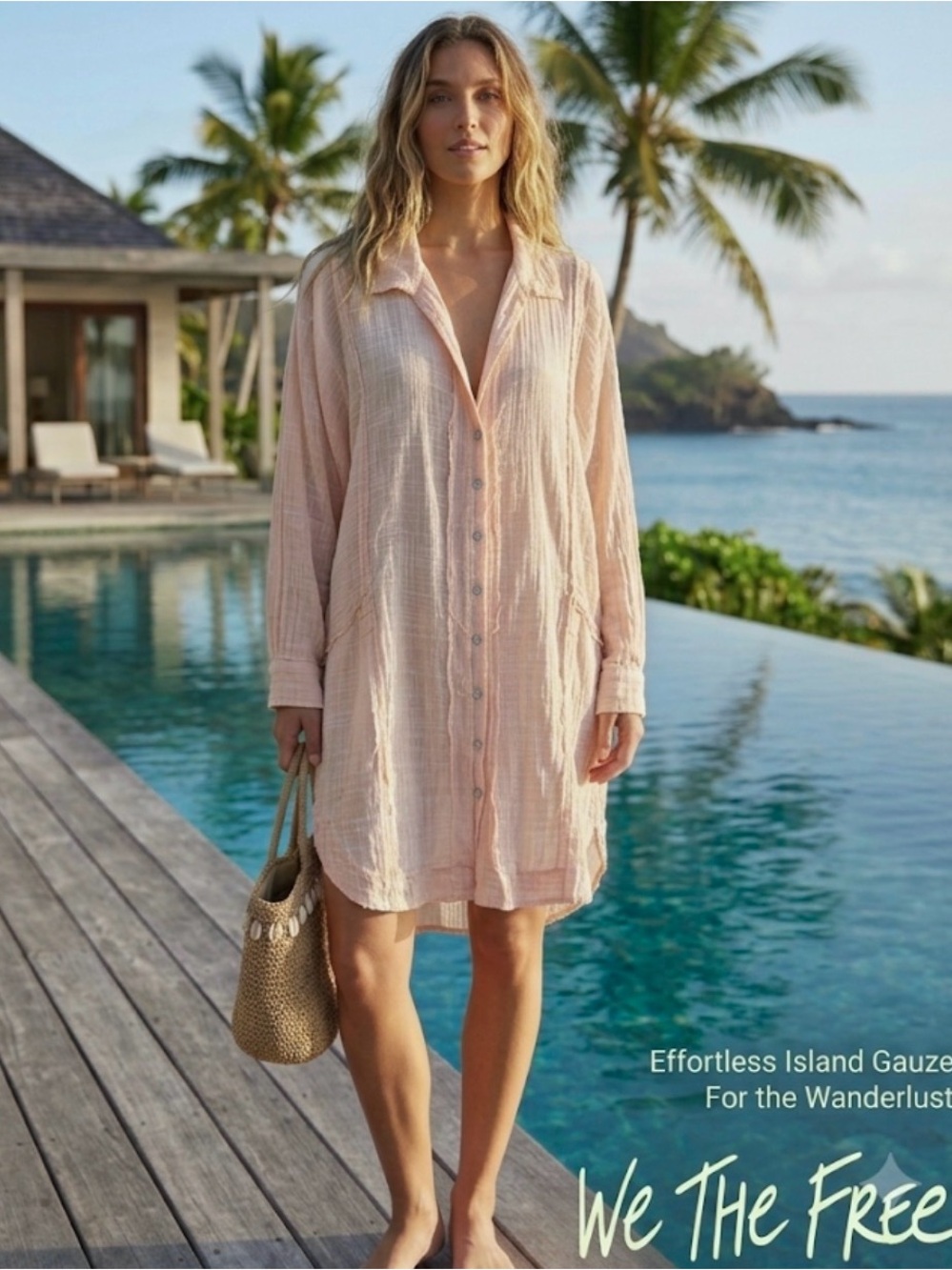 FREE PEOPLE One And Only Buttondown Top Dolman Oversized We The Free Tunic Sz S - Picture 1 of 9